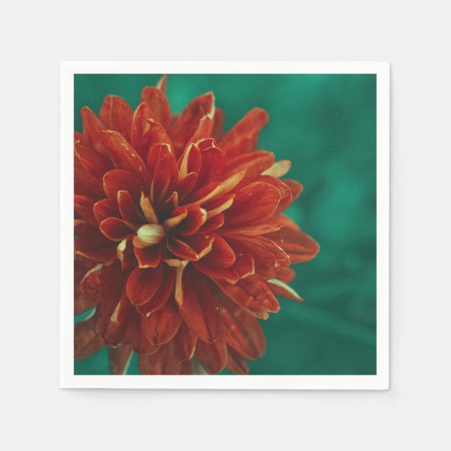 Guardanapo De Papel Papel de Flor na moda Vermelho Chrysanthemum Napki (Frente)