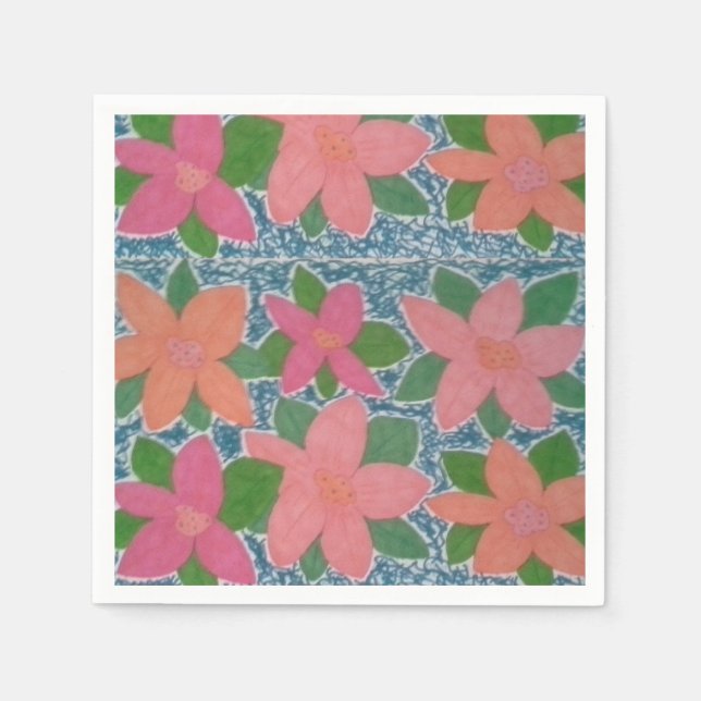 Guardanapo De Papel Papel de Flor Tropical Napkins (Frente)