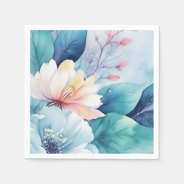 Guardanapo De Papel Papel de Flores Elegante (Frente)