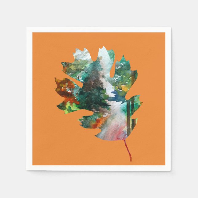 Guardanapo De Papel Papel de Folha de outono Napkins (Frente)