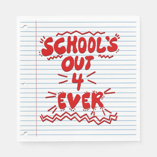 Guardanapo De Papel Papel de Folha Solta School’s Out Forever (Frente)