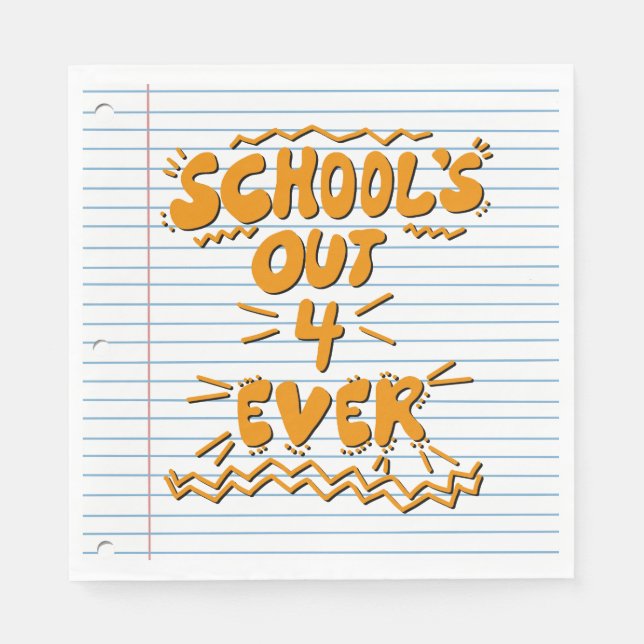Guardanapo De Papel Papel de Folha Solta School’s Out Forever (Frente)