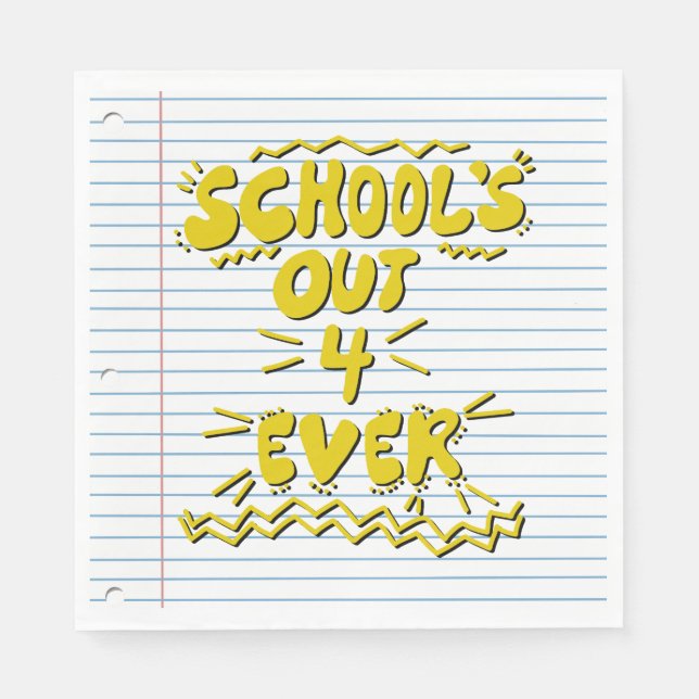 Guardanapo De Papel Papel de Folha Solta School’s Out Forever (Frente)