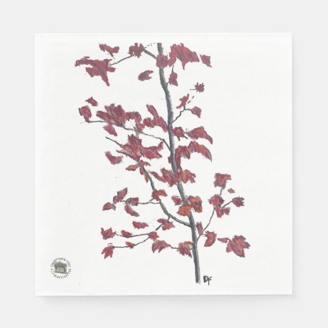 Guardanapo De Papel Papel de Folha Vermelha (Frente)