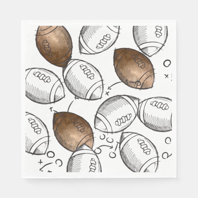 Guardanapo De Papel Papel De Futebol De Aquarela Napkins (Frente)