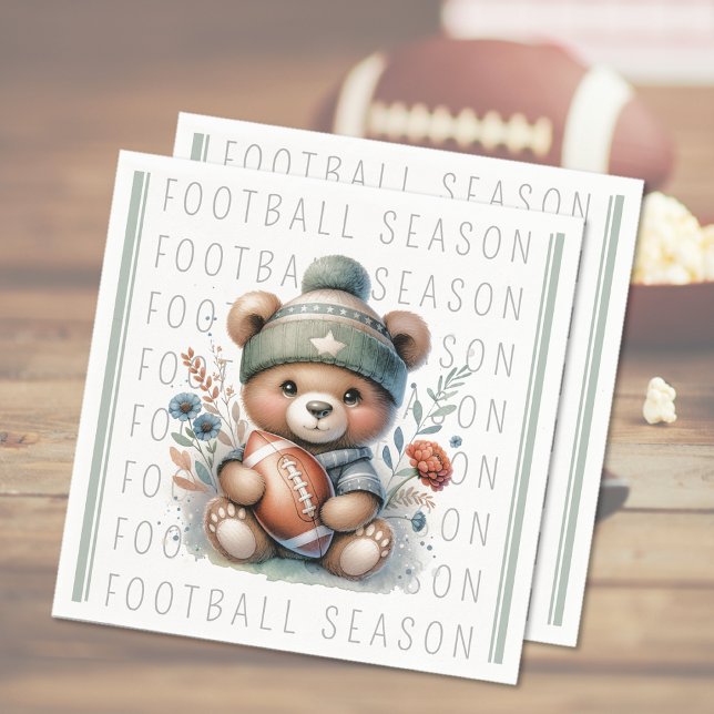 Guardanapo De Papel Papel de futebol personalizado (Cute Custom Football Paper Napkin (multiple shown))