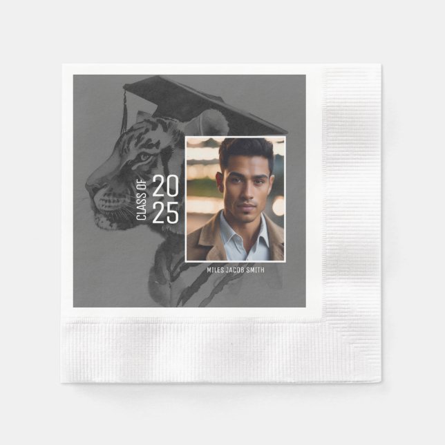 Guardanapo De Papel Papel de Graduação Napkins Adiciona Sua Foto (Frente)