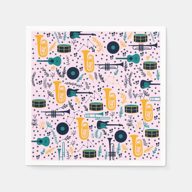 Guardanapo De Papel Papel de Instrumentos de Música Napkins (Frente)
