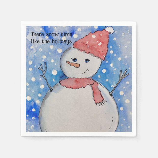 Guardanapo De Papel Papel de inverno Nápoles, coquetel padrão (Frente)