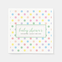 Papel de Lenços para Chá de Bebê com Pontos Polka