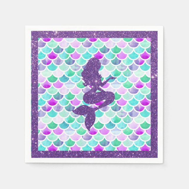 Guardanapo De Papel Papel de Mermaid Party Napkin (Frente)