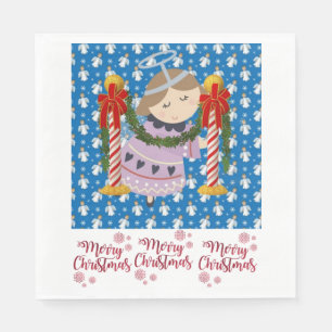 Guardanapo De Papel Papel de Natal Napkins, Anjo de Natal Feliz