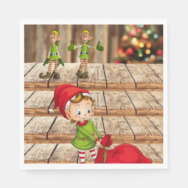 Guardanapo De Papel Papel de Natal Napkins, Elf (Frente)