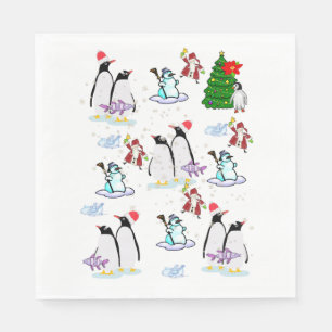 Guardanapo De Papel Papel de Natal Napkins, Feliz Pinguim de Natal