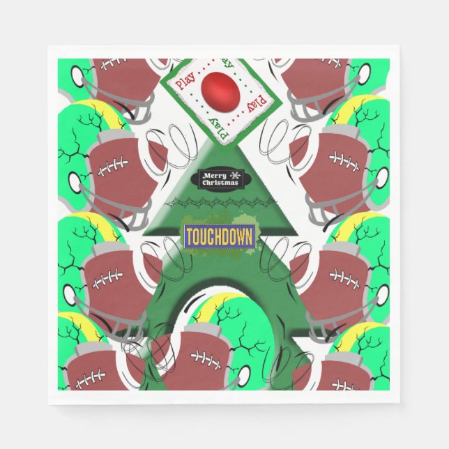 Guardanapo De Papel Papel de Natal Napkins, Futebol (Frente)