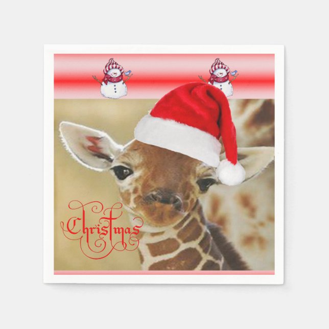 Guardanapo De Papel Papel de Natal Napkins Giraffe (Frente)