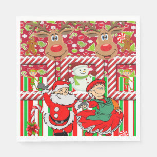 Guardanapo De Papel Papel de Natal Napkins, Merry Christmas Reindeer