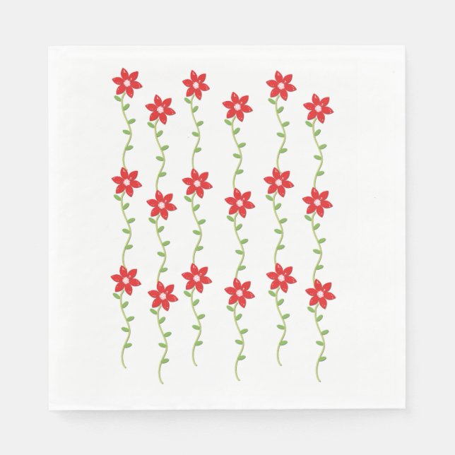 Guardanapo De Papel Papel de Natal Napkins, Poinsettia (Frente)