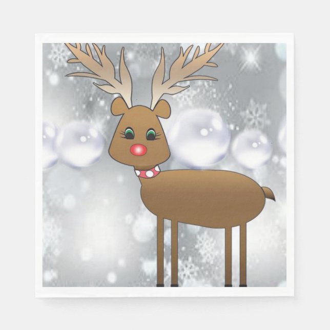 Guardanapo De Papel Papel de Natal Napkins, Reindeer (Frente)