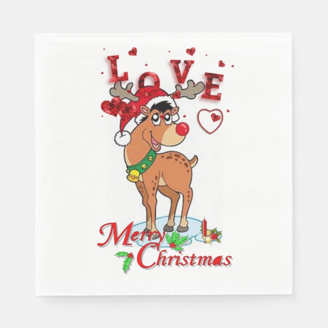 Guardanapo De Papel Papel de Natal Napkins, Reindeer (Frente)