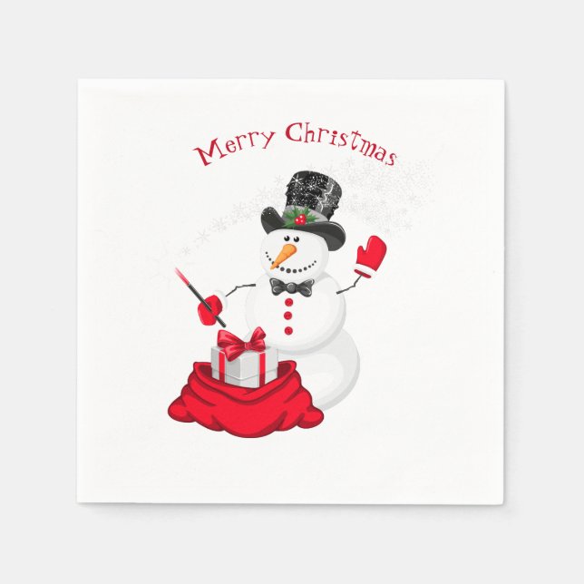 Guardanapo De Papel Papel de Natal Napkins-Snowman (Frente)
