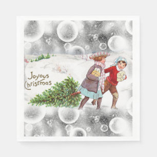 Guardanapo De Papel Papel de Natal Napkins, Vintage