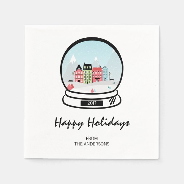 Guardanapo De Papel Papel de Natal para o Globo de Neve de inverno Náp (Frente)