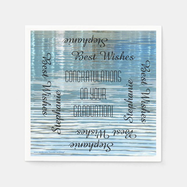Guardanapo De Papel Papel de nome repetitivo da festa de formatura (Frente)