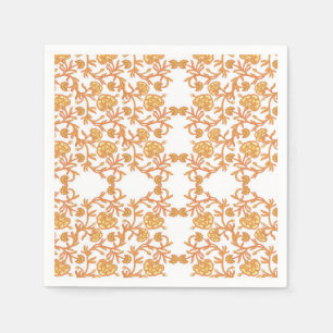 Guardanapo De Papel Papel de parede, cor de laranja e branco, com desi