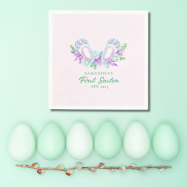 Guardanapo De Papel Papel de Páscoa de Coelho Floral de Coelhinho Aquo