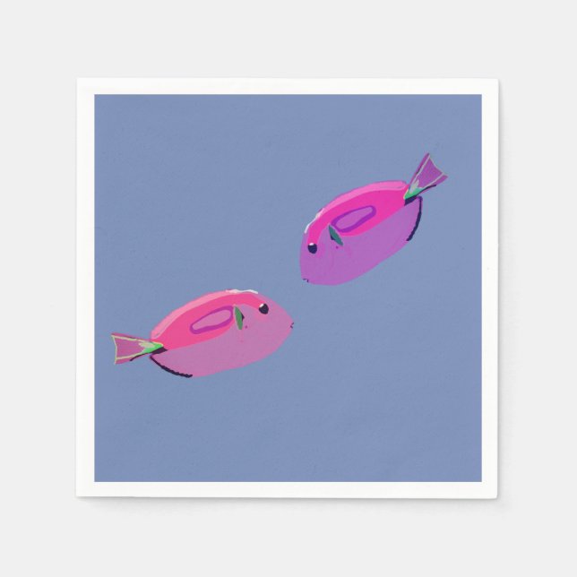 Guardanapo De Papel Papel de peixe rosa Nápoles (Frente)