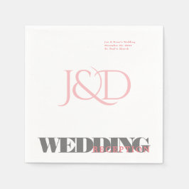 Guardanapo De Papel Papel de Recepção de casamento monograma