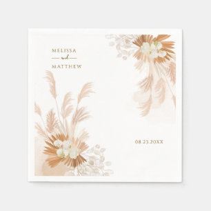 Guardanapo De Papel Papel de Recepção de casamento Terracotta Pampas G