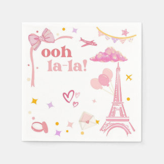 Guardanapo De Papel Papel de rico cor-de-rosa Paris Eiffel Tower Party