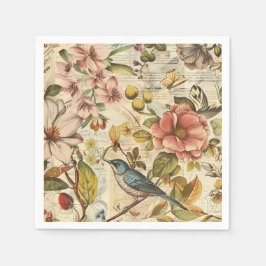 Guardanapo De Papel Papel de Scrapbook de Colagem Branca Botânica