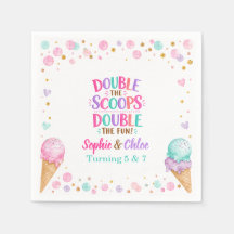 Papel de Sorvete Duplo de Aniversário Conjunto