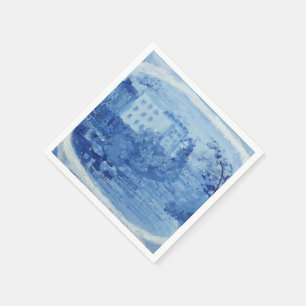 Guardanapo De Papel Papel de Toalha Azul Selvagem Pintado à Mão