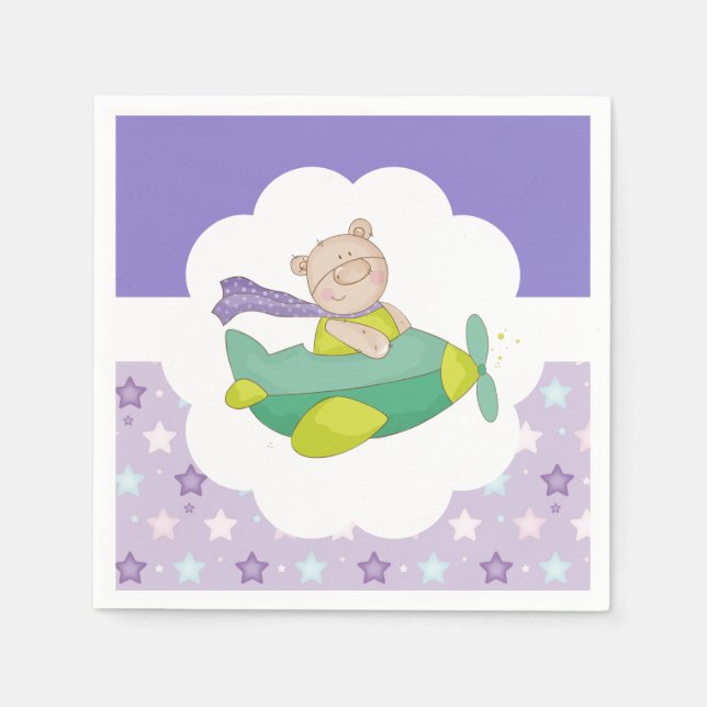 Guardanapo De Papel Papel De Urso De Bebê Adorável (Frente)