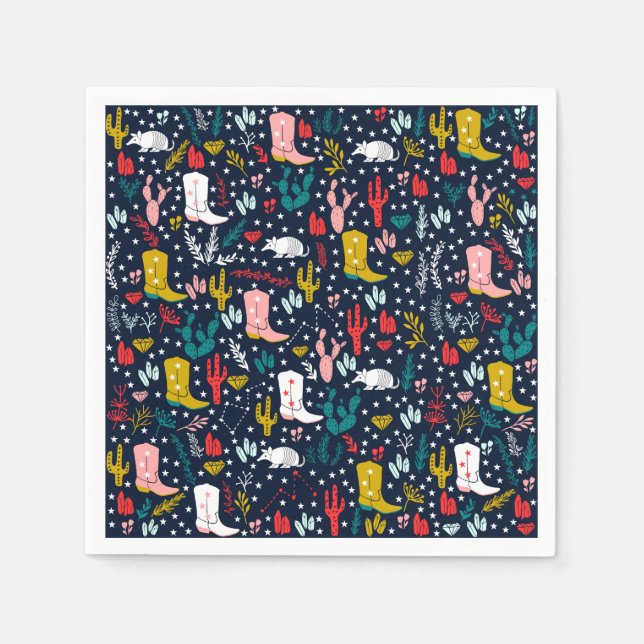 Guardanapo De Papel Papel de vaqueira ocidental bonito Napkins (Frente)