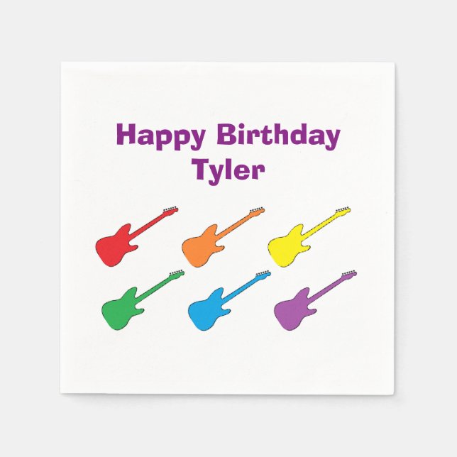 Guardanapo De Papel Papel de Violão Arco-Íris Napkins (Frente)