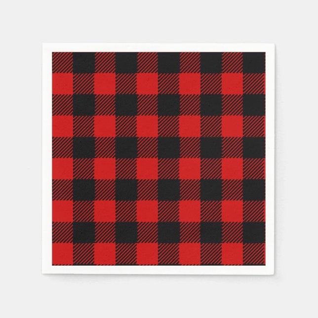 Guardanapo De Papel Papel de Xadrez Red Buffalo (Frente)