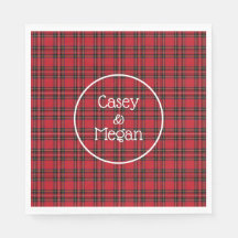 Papel de Xadrez Red Tartan Clássico Napkin