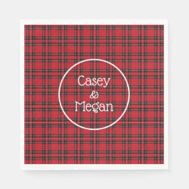 Guardanapo De Papel Papel de Xadrez Red Tartan Clássico Napkin