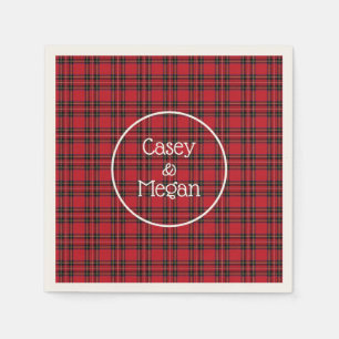 Guardanapo De Papel Papel de Xadrez Red Tartan Clássico Napkin