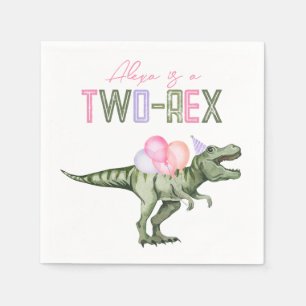 Guardanapo De Papel Papel Dinossauro Dois Rex para Garotas