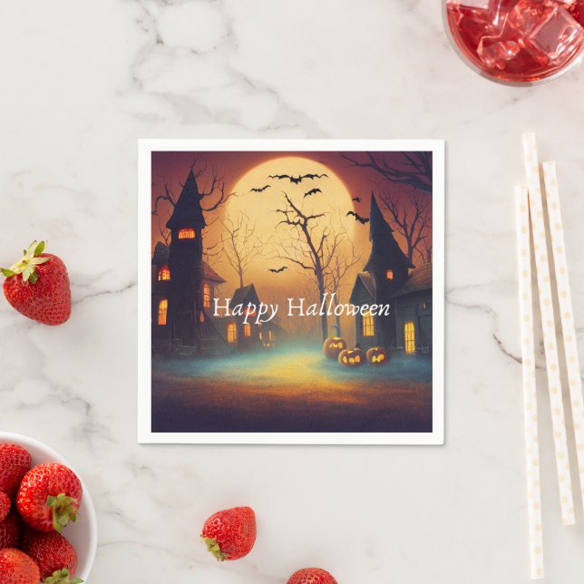 Guardanapo De Papel Papel do Partido Halloween do Castelo Assombrado (Insitu)