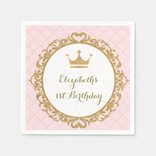 Guardanapo De Papel Papel Dourado de Aniversário da Princesa Real