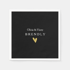 Guardanapo De Papel Papel Dourado moderno de Casamento Cardíaco Nápole