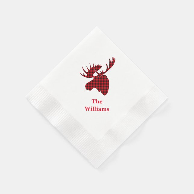 Guardanapo De Papel Papel Feriado Napkins-Xadrez Moose (Canto)