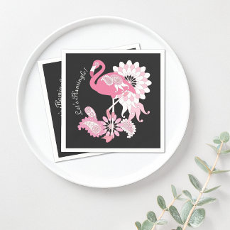 Guardanapo De Papel Papel Flamingo Cor-de-Rosa-Rosa-Paisley Moderno